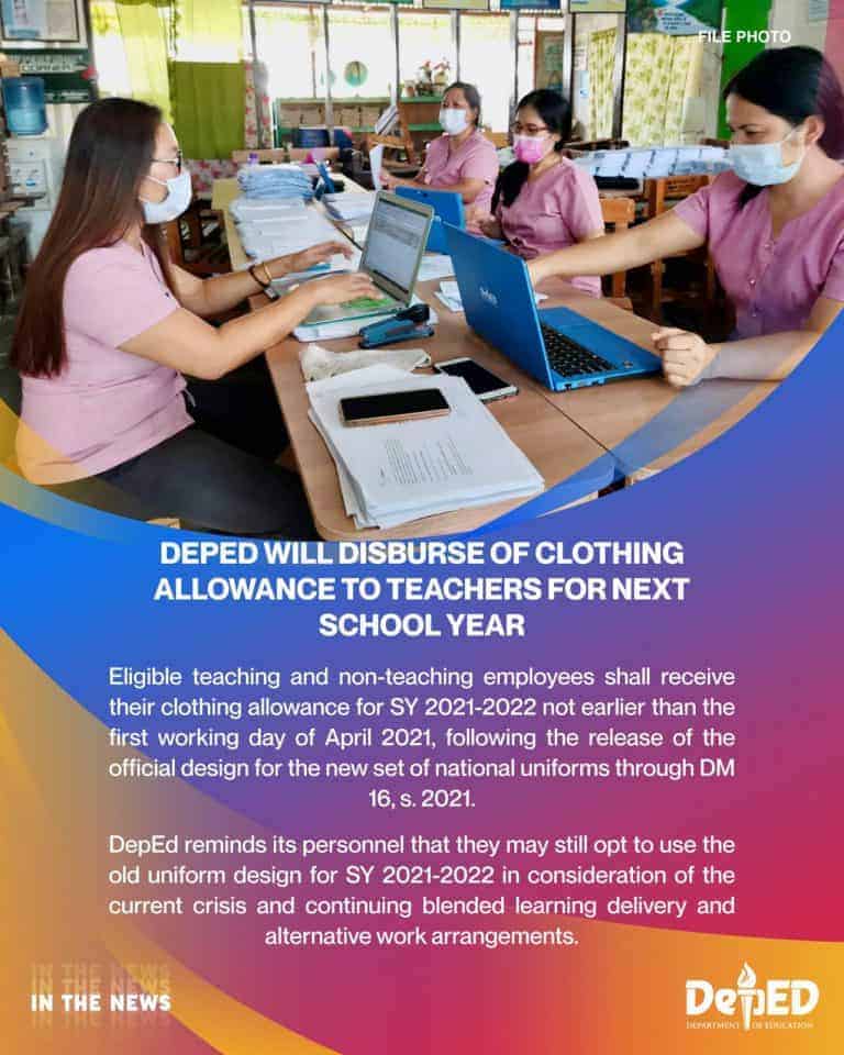 DepEd to release clothing allowance