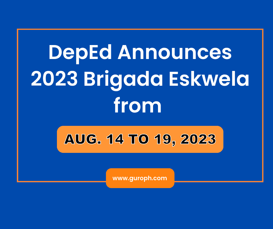 DepEd Announces 2023 Brigada Eskwela from Aug. 14 to 19, 2023